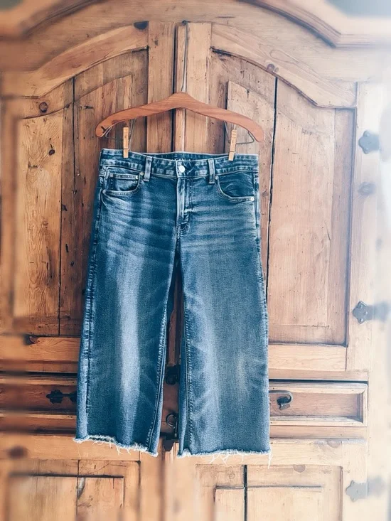 OOAK Custom Altered American Eagle Wide Leg Crop | Coolot Pedal Pusher 6 - Picture 3 of 13